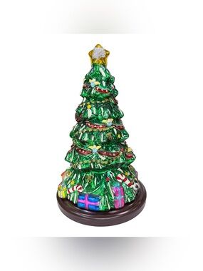 16.5" Thomas Pacconi Classics Christmas Tree Mercury Glass Centerpiece 2004
